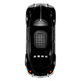 QFX BT-1960 Retro Car Portable Bluetooth Speaker with Speakerphone, True Wireless, FM Radio, and LED Party Lights, Black