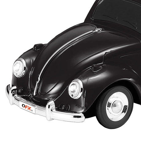 QFX BT-1960 Retro Car Portable Bluetooth Speaker with Speakerphone, True Wireless, FM Radio, and LED Party Lights, Black