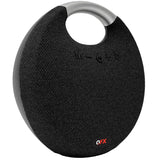 QFX Portable Bluetooth Speaker with Passive Bass Radiator and FM Radio, True Wireless, Black, BT-200