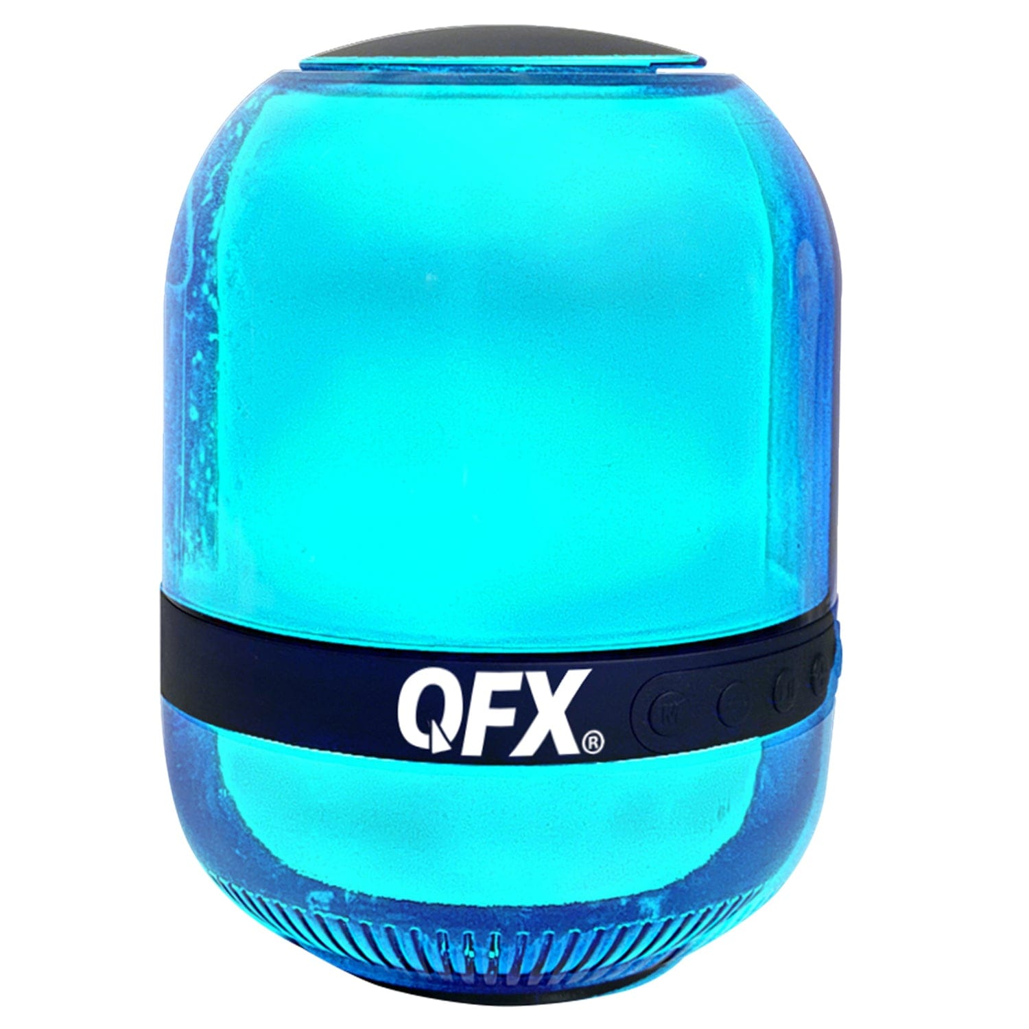 QFX Portable Bluetooth Speaker with LED Party Lights and FM Radio, True Wireless, Black, BT-27