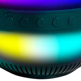 QFX Portable Bluetooth Speaker with LED Party Lights and FM Radio, True Wireless, Black, BT-27