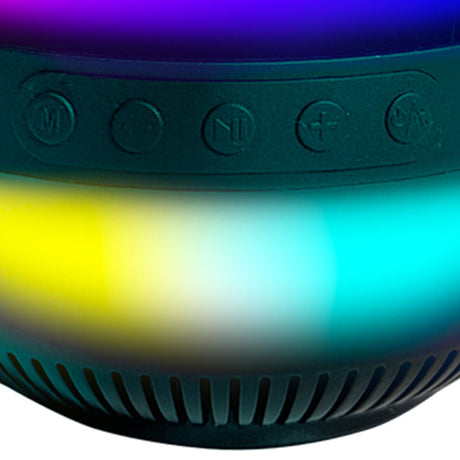 QFX Portable Bluetooth Speaker with LED Party Lights and FM Radio, True Wireless, Black, BT-27