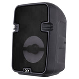 QFX Portable Bluetooth Speaker with LED Party Lights, FM Radio, and Microphone Input, True Wireless, BT-60, Black