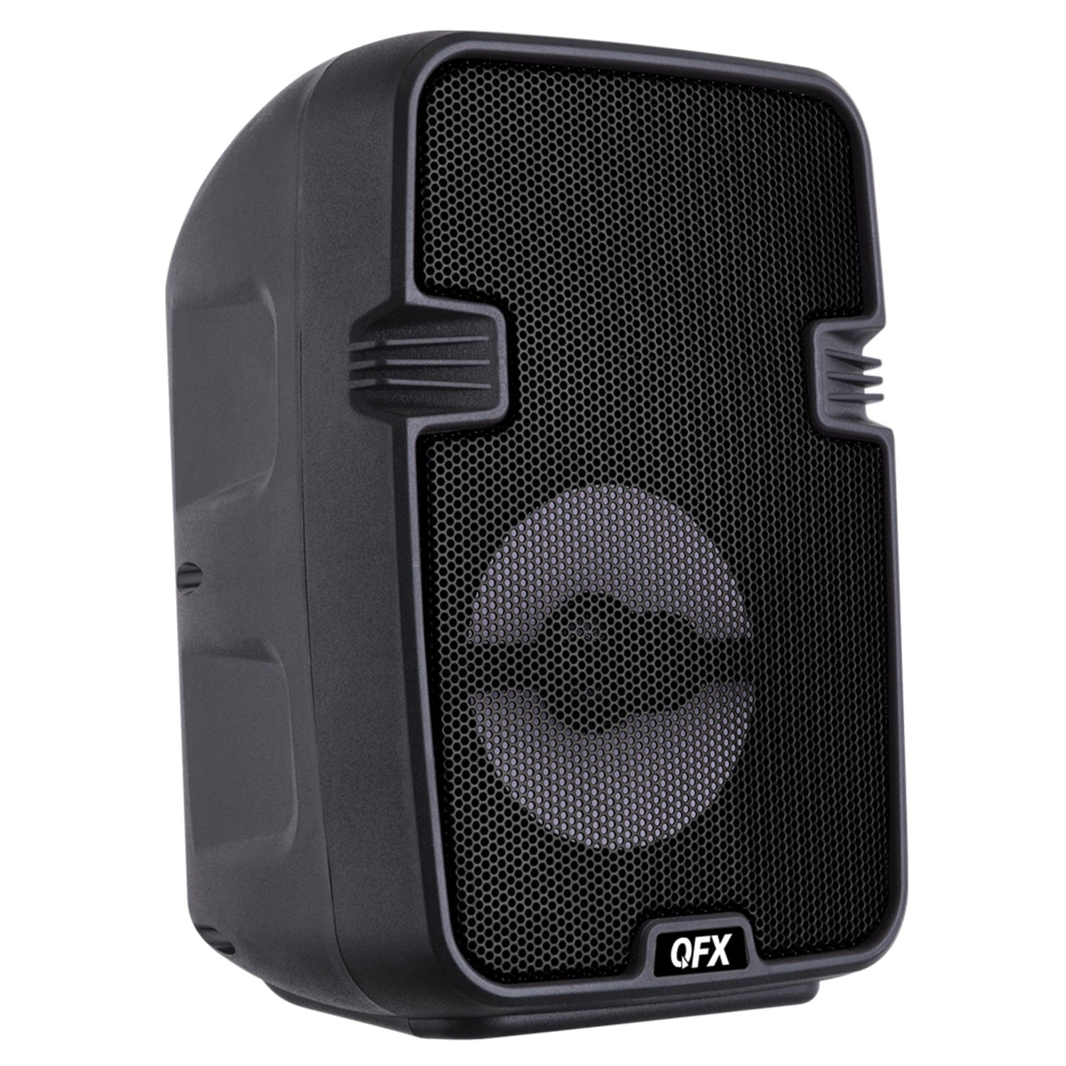 QFX Portable Bluetooth Speaker with LED Party Lights, FM Radio, and Microphone Input, True Wireless, BT-60, Black