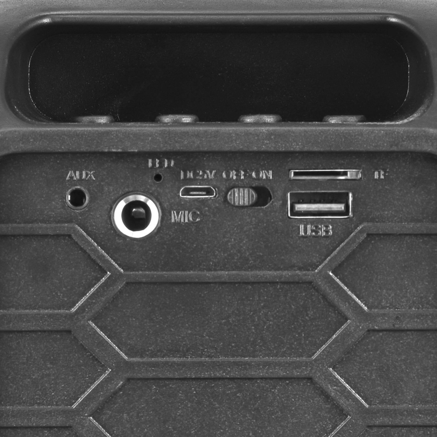 QFX Portable Bluetooth Speaker with LED Party Lights, FM Radio, and Microphone Input, True Wireless, BT-60, Black