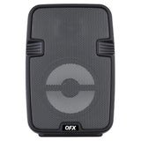 QFX Portable Bluetooth Speaker with LED Party Lights, FM Radio, and Microphone Input, True Wireless, BT-60, Charcoal
