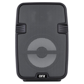 QFX Portable Bluetooth Speaker with LED Party Lights, FM Radio, and Microphone Input, True Wireless, BT-60, Charcoal