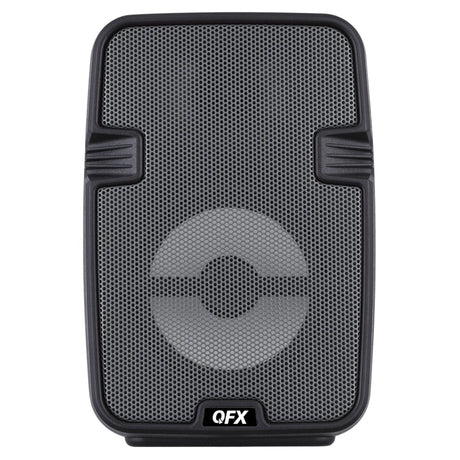 QFX Portable Bluetooth Speaker with LED Party Lights, FM Radio, and Microphone Input, True Wireless, BT-60, Charcoal