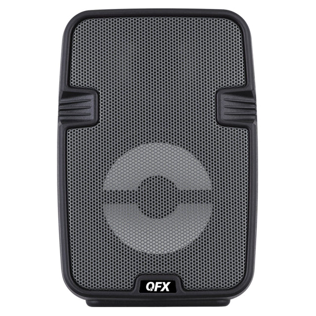 QFX Portable Bluetooth Speaker with LED Party Lights, FM Radio, and Microphone Input, True Wireless, BT-60, Charcoal