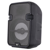 QFX Portable Bluetooth Speaker with LED Party Lights, FM Radio, and Microphone Input, True Wireless, BT-60, Charcoal