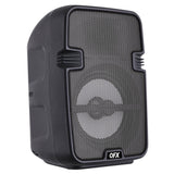 QFX Portable Bluetooth Speaker with LED Party Lights, FM Radio, and Microphone Input, True Wireless, BT-60, Charcoal