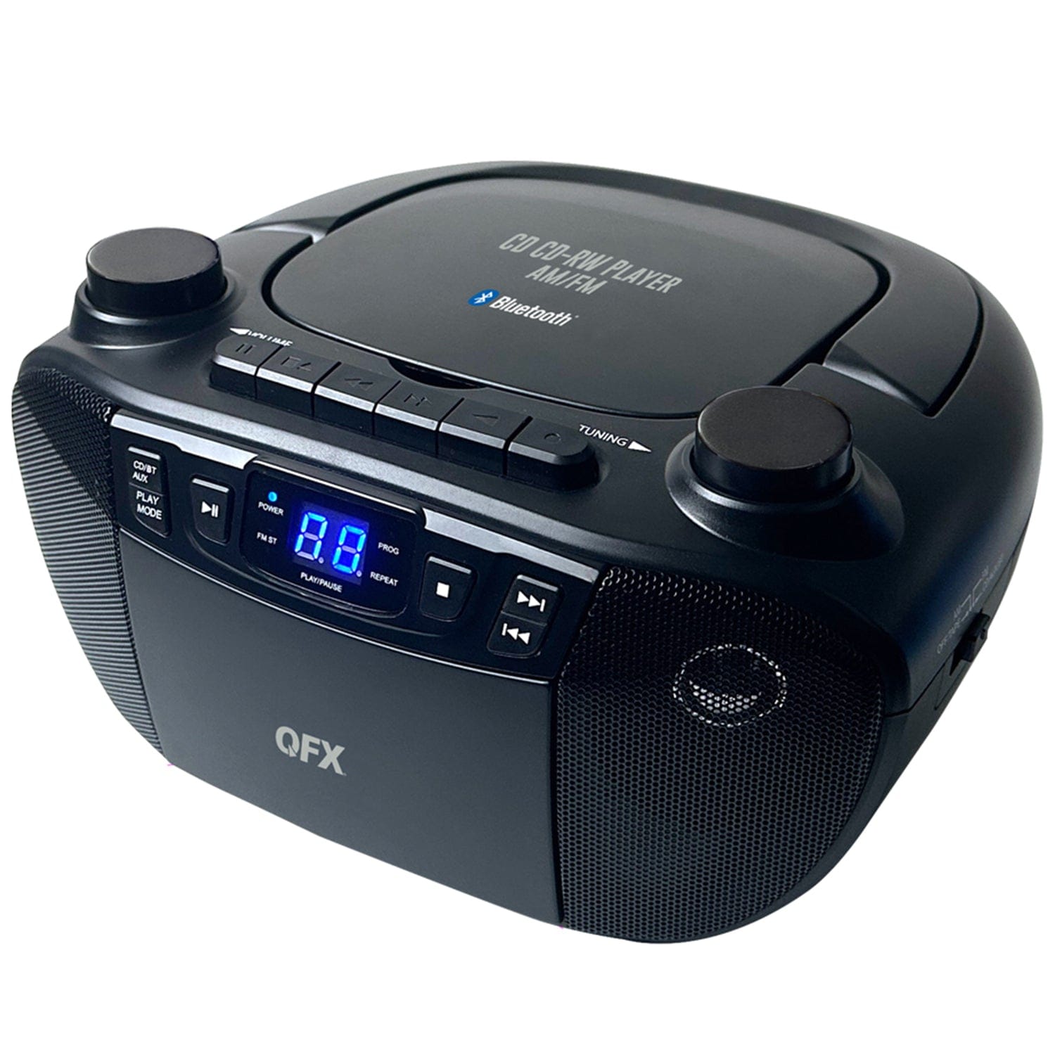 QFX Bluetooth CD/Cassette/Radio/USB Boom Box, Black, J-300BT
