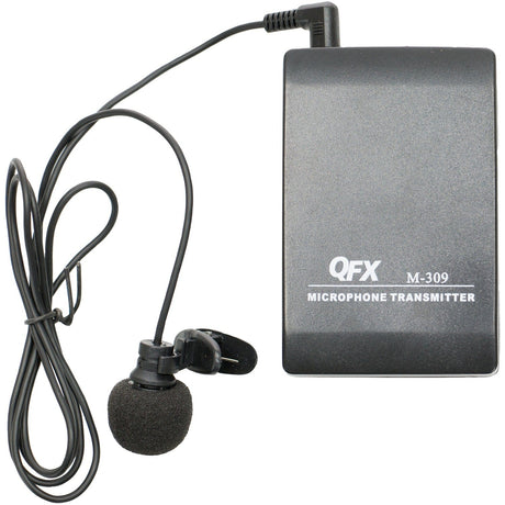 QFX M-309 Wireless Microphone System with Headset and Lapel Microphones and Body Pack Transmitter