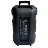 QFX PBX-1206SM 12-In. 21-Watt True Wireless Stereo Bluetooth Rechargeable Speaker with Wired Microphone, Stand, and Remote