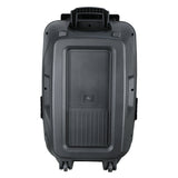 QFX Portable Bluetooth True Wireless Speaker with LEDs, Wired Microphone, and Stand, and Remote Black, PBX-158SM