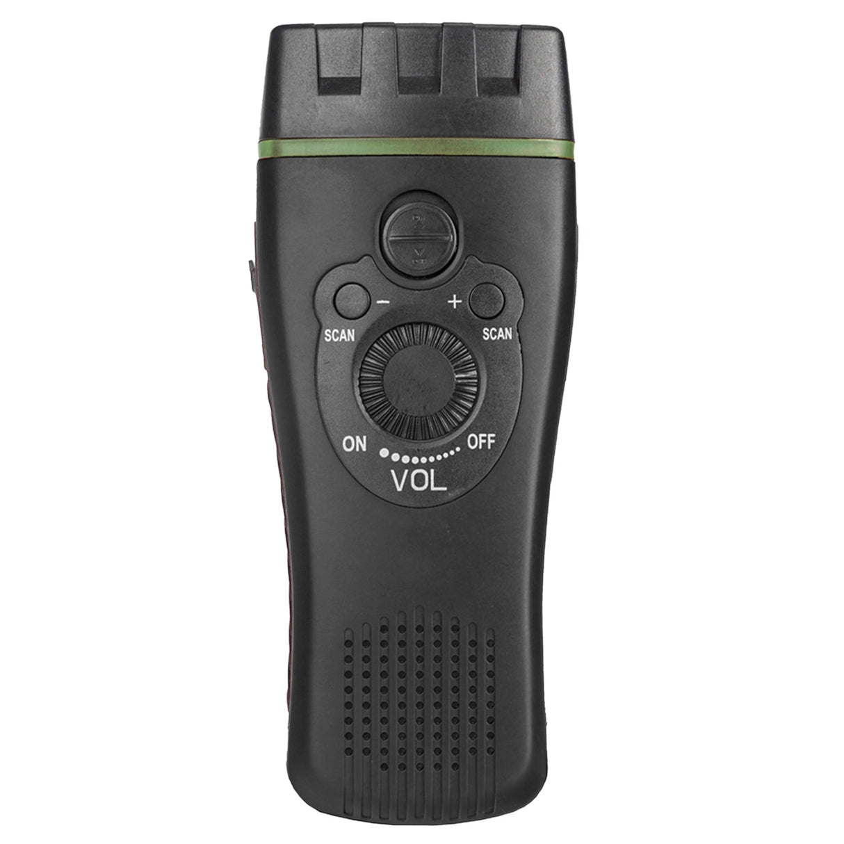 QFX Portable Rechargeable Emergency FM Radio with Built-in LED Flashlight, Black, R-10C