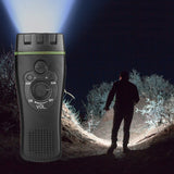 QFX Portable Rechargeable Emergency FM Radio with Built-in LED Flashlight, Black, R-10C