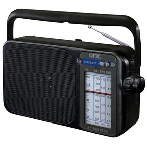 QFX Portable AM/FM/Shortwave Radio, Black, R-24