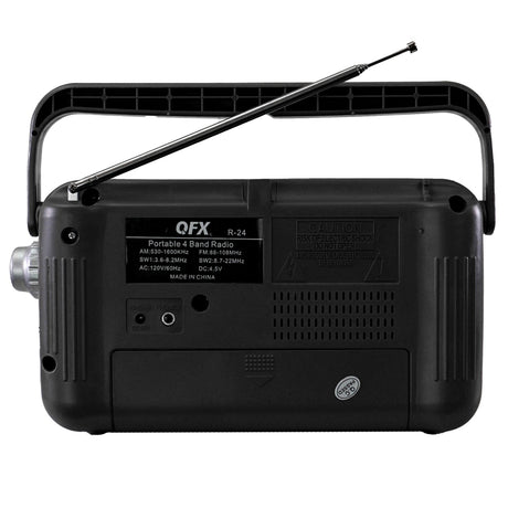QFX Portable AM/FM/Shortwave Radio, Black, R-24