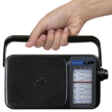 QFX Portable AM/FM/Shortwave Radio, Black, R-24
