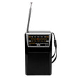 QFX Portable and Rechargeable AM/FM Radio with Headphone Output, Black, R-34