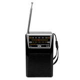 QFX Portable and Rechargeable AM/FM Radio with Headphone Output, Black, R-34