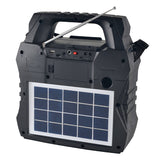 QFX Retro Jukebox-Style Portable AM/FM/Shortwave Radio with Bluetooth, Flashlight, and Solar Panel, Black, R-45