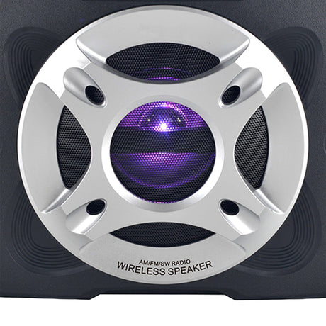QFX Retro Jukebox-Style Portable AM/FM/Shortwave Radio with Bluetooth, Flashlight, and Solar Panel, Black, R-45