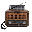 QFX Retro-Style Portable AM/FM/Shortwave Radio with Bluetooth, Solar Panel, and True Wireless, Brown, R-50