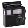 QFX Portable AM/FM/Shortwave Radio with Bluetooth, Flashlight, and Solar Panel, Black, R-52