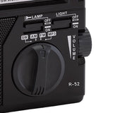 QFX Portable AM/FM/Shortwave Radio with Bluetooth, Flashlight, and Solar Panel, Black, R-52