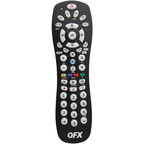 QFX 6-Device Universal Remote with Glow-in-the-Dark Buttons, Black