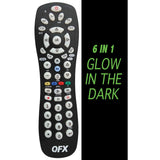QFX 6-Device Universal Remote with Glow-in-the-Dark Buttons, Black