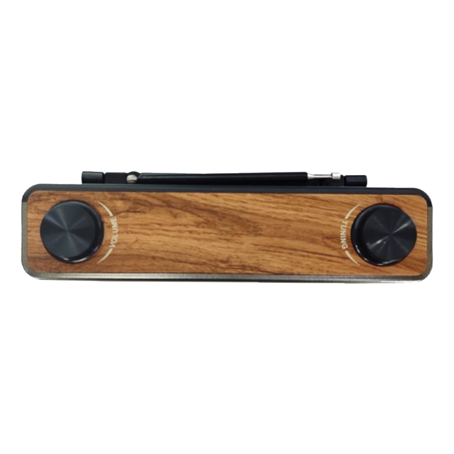 QFX Retro-Style Portable AM/FM/Shortwave Radio with Bluetooth, Flashlight, and Party Light, Brown, Retro-1937