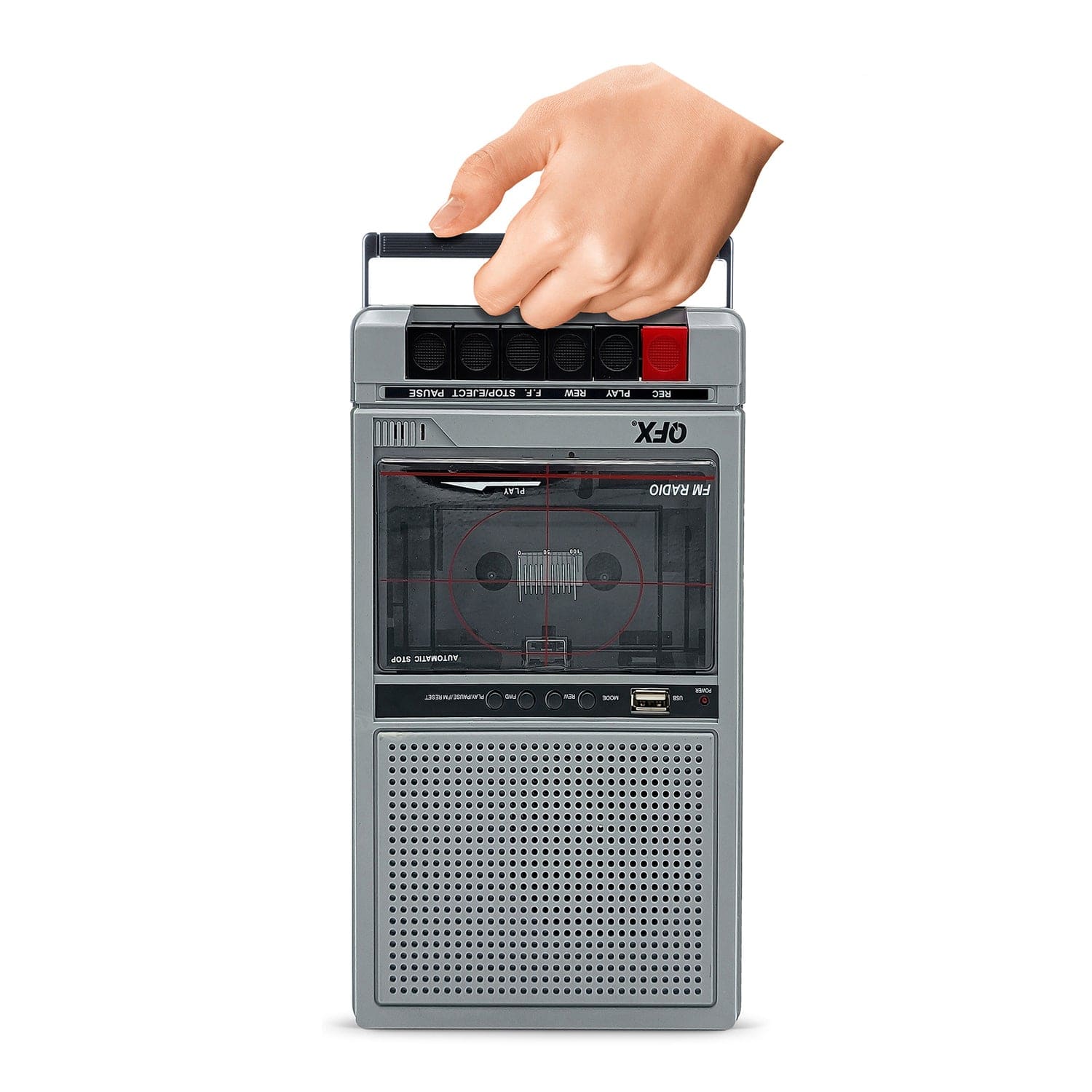 QFX Retro-40 Shoebox-Style Cassette Tape Player/Recorder with Bluetooth and USB Playback