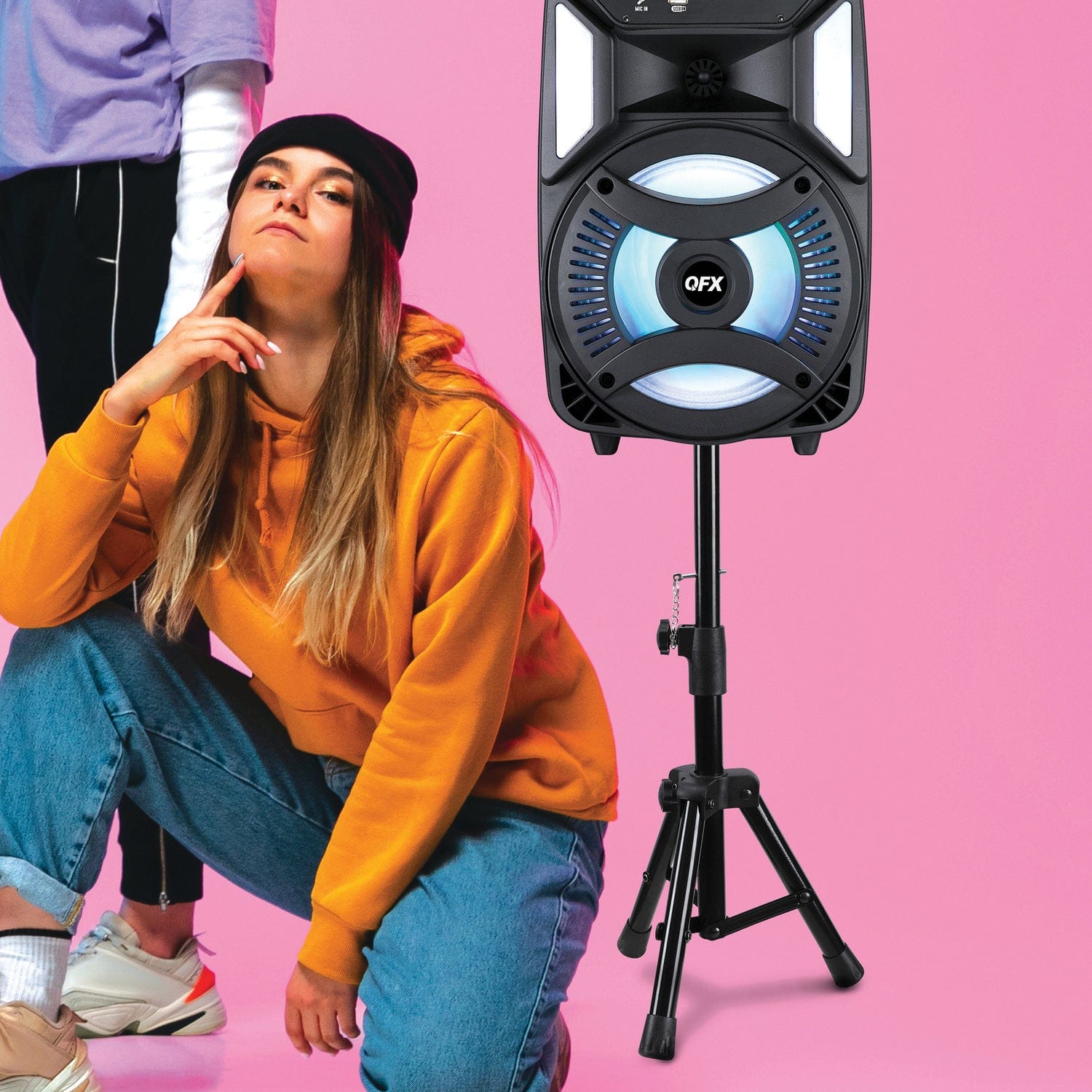 QFX S-14 Universal Adjustable PA Speaker Tripod Stand, 54 In.