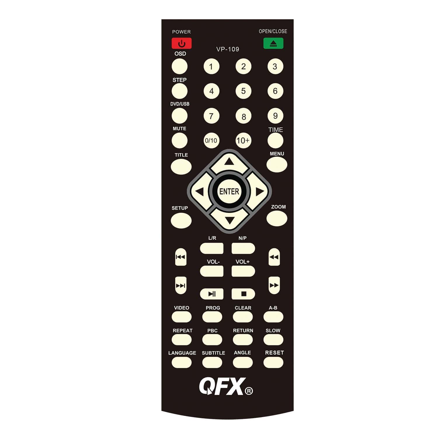 QFX 480p DVD/CD Multimedia Player for TV with USB, CD MP3 Conversion, and Remote, VP-109