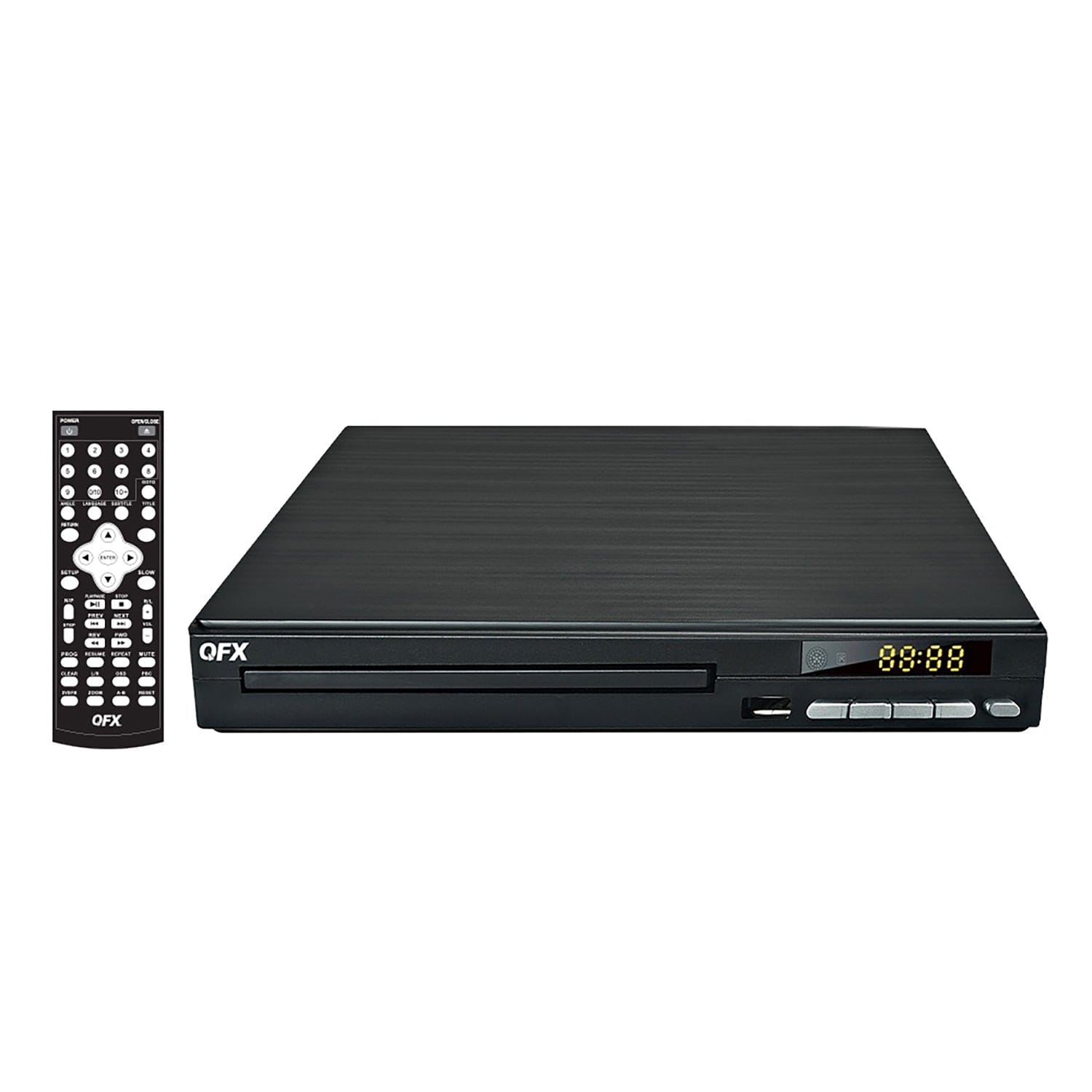 QFX 1080p Full HD DVD/CD Multimedia Player for TV with FM Radio, Progressive Scan, HDMI, CD MP3 Conversion, and Remote, VP-110