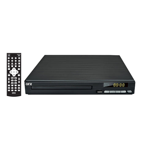 QFX 1080p Full HD DVD/CD Multimedia Player for TV with FM Radio, Progressive Scan, HDMI, CD MP3 Conversion, and Remote, VP-110