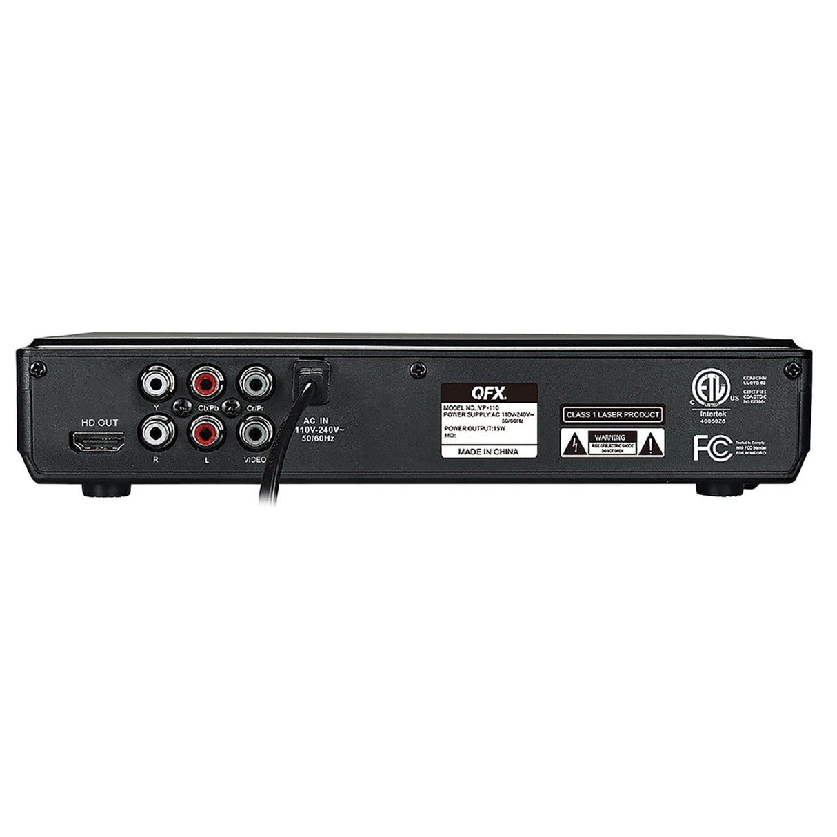 QFX 1080p Full HD DVD/CD Multimedia Player for TV with FM Radio, Progressive Scan, HDMI, CD MP3 Conversion, and Remote, VP-110