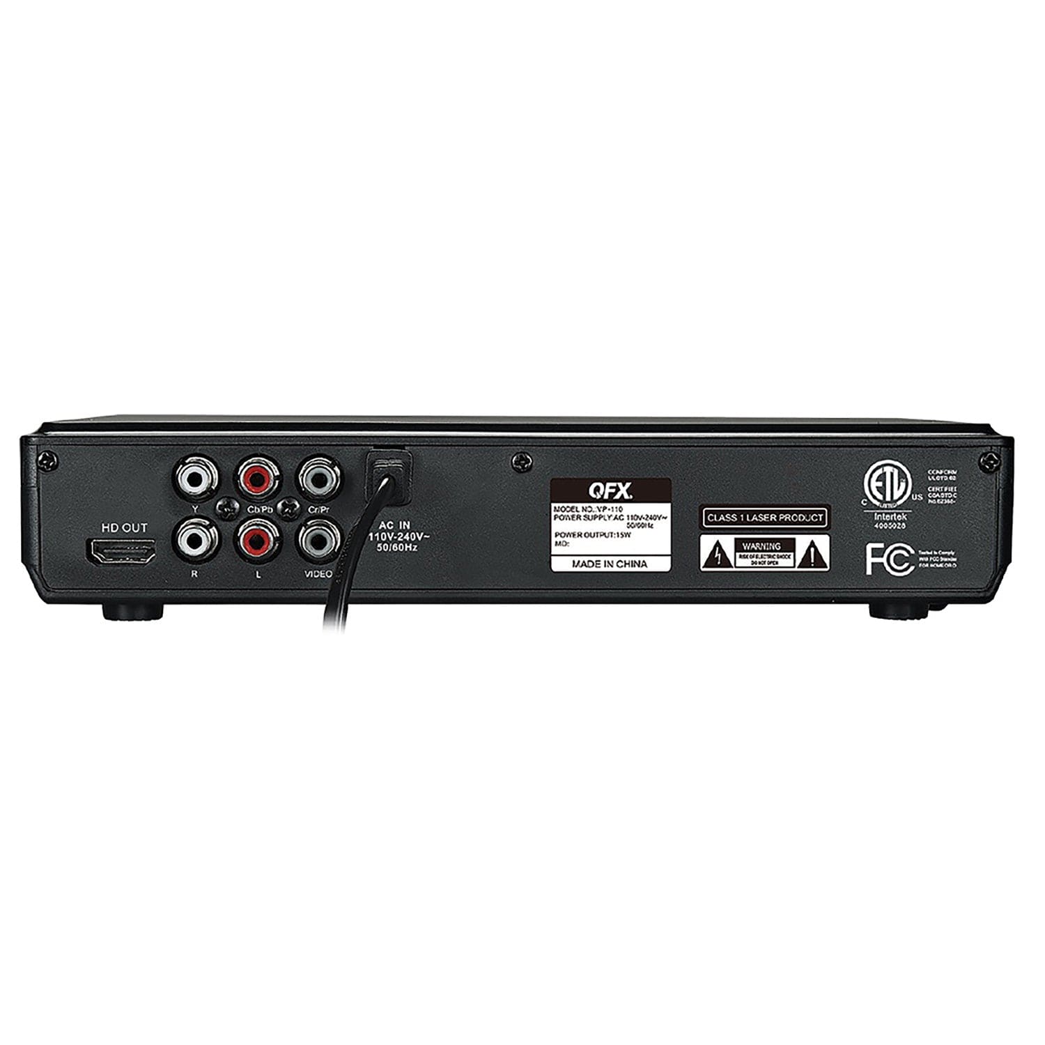 QFX 1080p Full HD DVD/CD Multimedia Player for TV with FM Radio, Progressive Scan, HDMI, CD MP3 Conversion, and Remote, VP-110