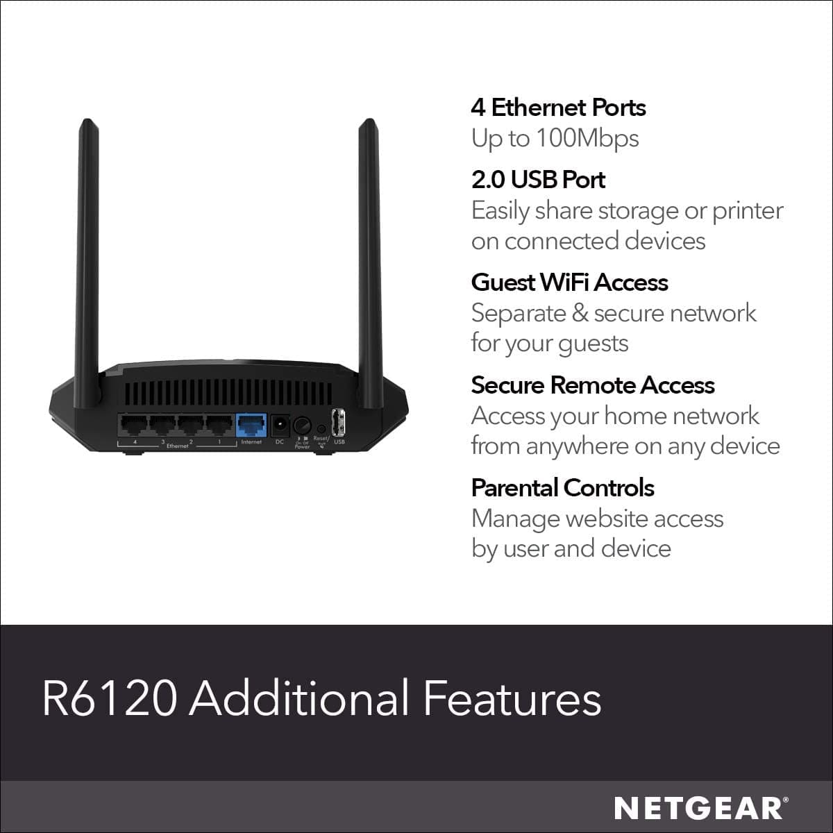 NETGEAR AC1200 Dual Band WiFi Router - Certified Refurbished