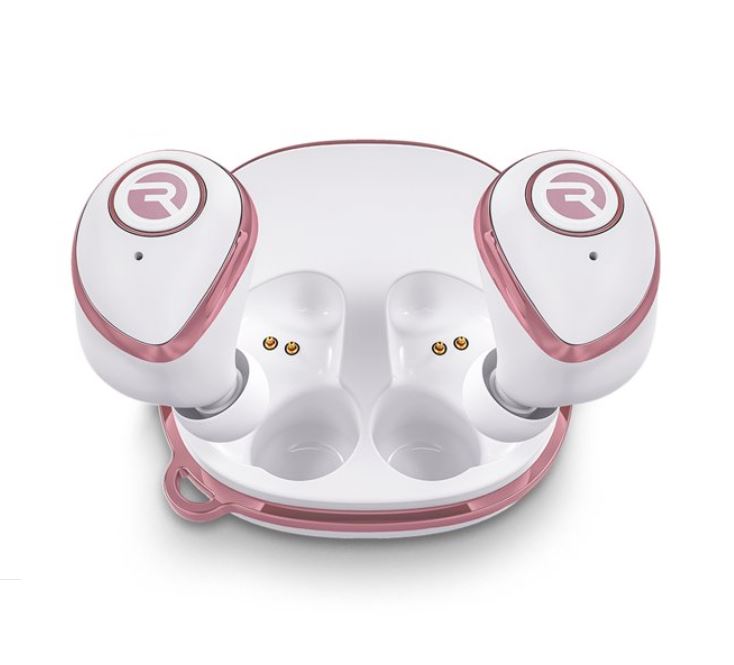 Raycon E50 Wireless Earbuds Headphones + Mic + Case Pink- Certified Refurbished