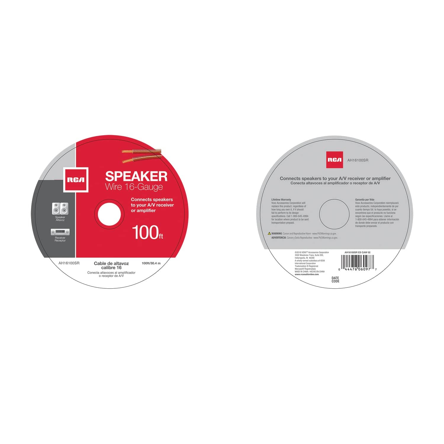 RCA 16-Gauge Speaker Wire, Clear, 100 Ft.