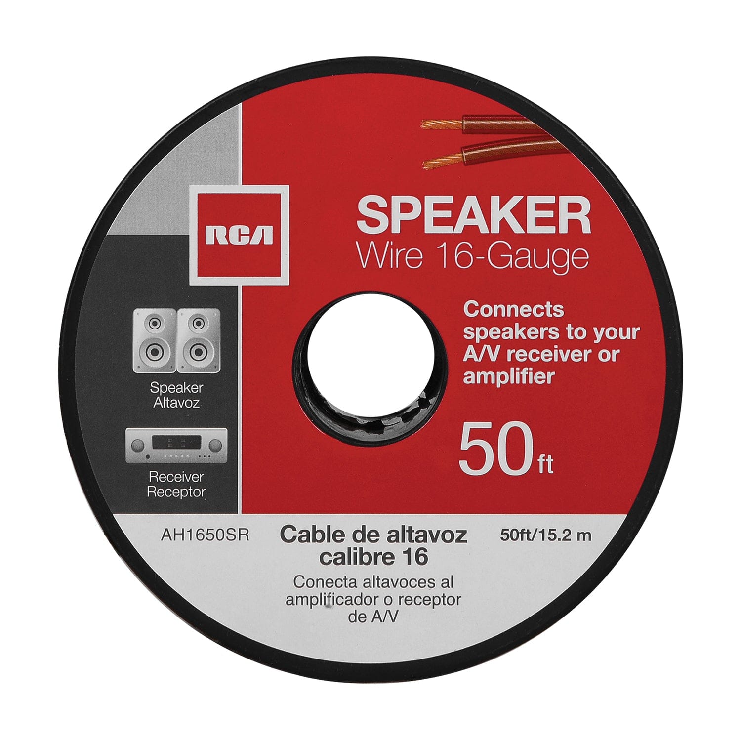 RCA 16-Gauge Speaker Wire, Clear, 50 Ft.