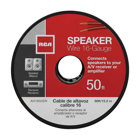 RCA 16-Gauge Speaker Wire, Clear, 50 Ft.