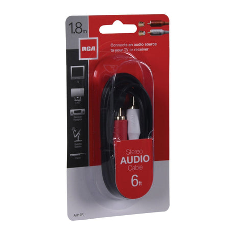 RCA Color-Coded Stereo Audio Cable with RCA-Type Connectors, 6 Ft.