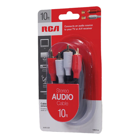 RCA Color-Coded Stereo Audio Cable with RCA-Type Connectors, 10 Ft.