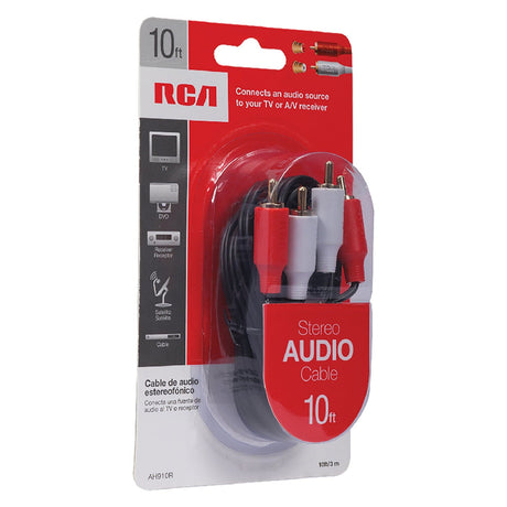 RCA Color-Coded Stereo Audio Cable with RCA-Type Connectors, 10 Ft.