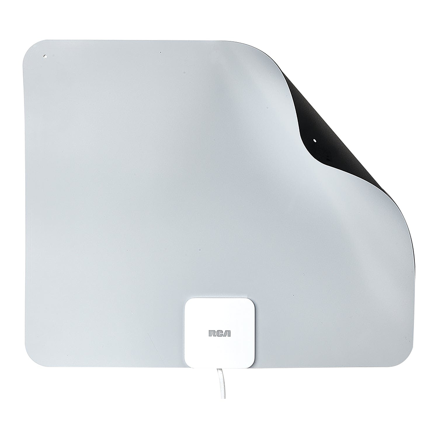 RCA Amplified Indoor Flat HDTV Multi-Directional Antenna up to 65-Mile Range, Black/White